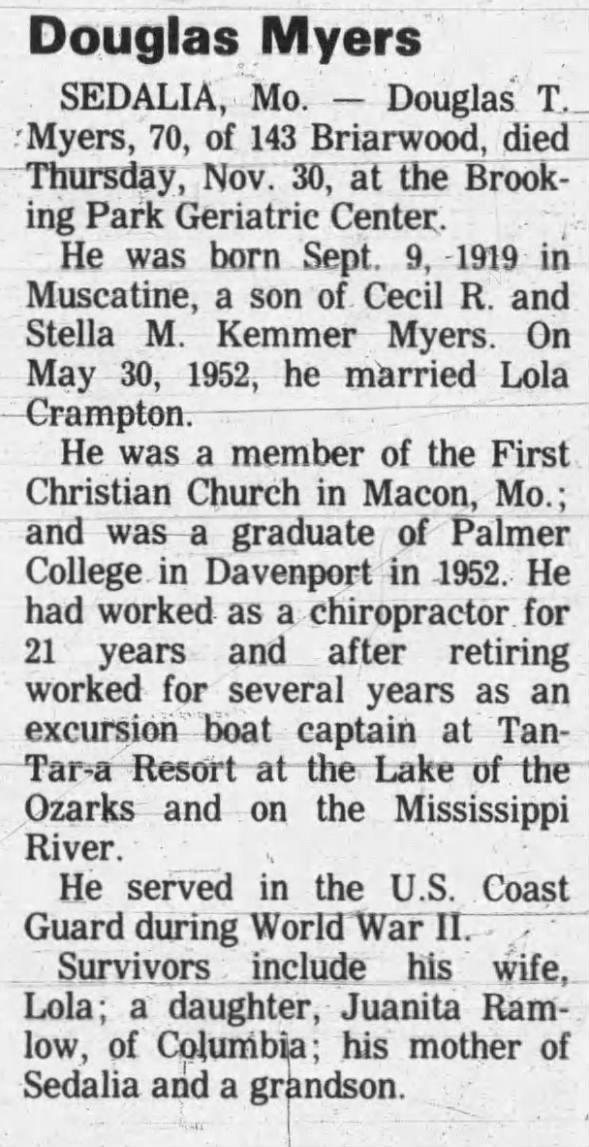 Obituary for Douglas Myers (Aged 70)